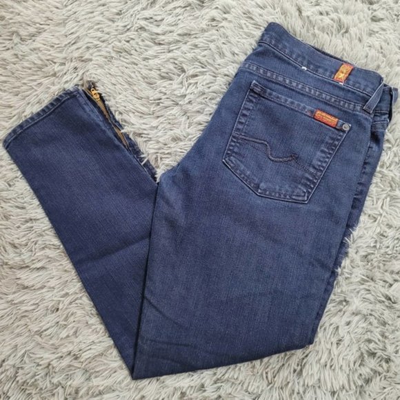 💙7 For All Mankind Gwenevere Jeans Dark Wash - Size 29 - Picture 1 of 9